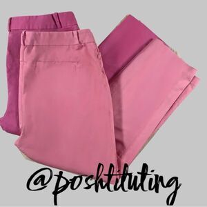 ✌🏼Liz Claiborne Emma Casual Capris Light Dusty Rose and Dark Dusty Rose sz 14